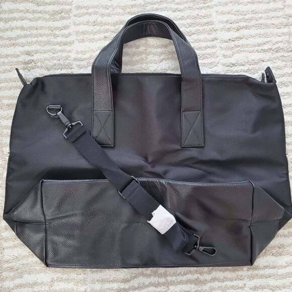NewinBox YvesSaintLaurent Black CanvasTextile Leather 2Adjustable Straps 23"×15" - Picture 2 of 9